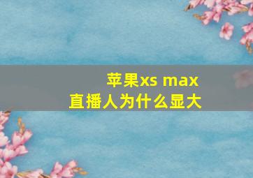 苹果xs max直播人为什么显大